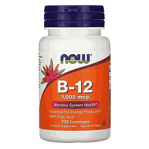 Vitamina B-12, 1.000 mcg, 100 Pastilhas, Now Foods