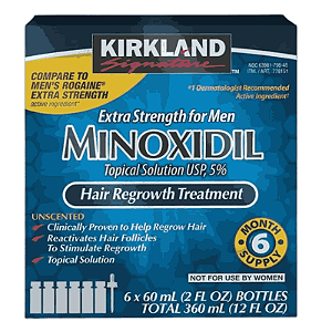 Minoxidil, Tratamento Capilar (Barba e Cabelo), Kit para 6 meses, Kirkland
