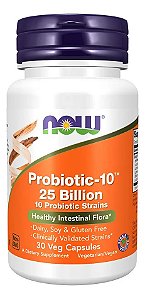 Probiótico-10, 25 Bilhões, 30 Cápsulas, Now Foods
