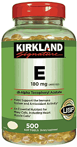 Vitamina E 400UI, 500 Cápsulas, Kirkland Signature