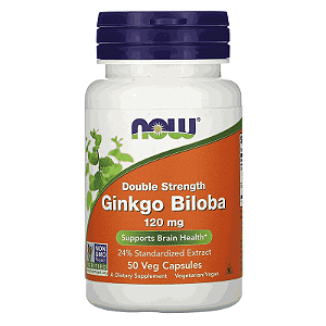 Ginkgo Biloba, Dupla Força, 120 mg, 50 Cápsulas, Now