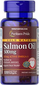 Óleo de Salmão 500mg, 100 Softgels, PipingRock