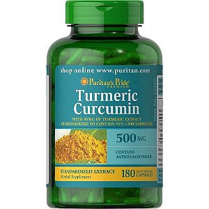 Turmeric Cúrcuma, 500mg, 180 cápsulas, Puritans Pride