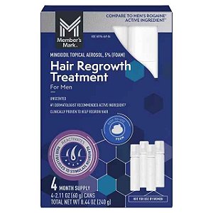 Minoxidil for Men, Aerosol foam ,4 Meses, 60g, Members Mark
