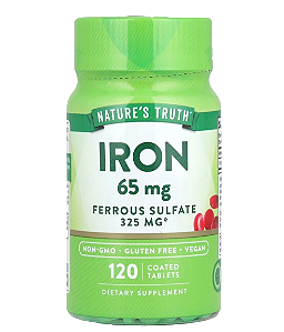 Ferro 65mg, 120 Comprimidos Revestidos, Nature's Truth