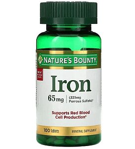 Ferro, 65 mg, 100 Comprimidos, Natures Bounty