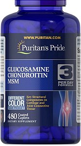 Força Dupla Glucosamina, Condroitina com MSM Joint Soother, 480 capsulas, Puritans Pride