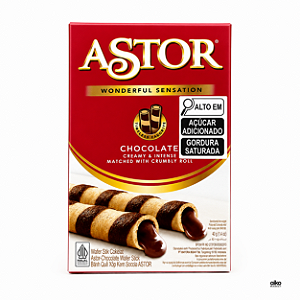 Wafer com Recheio Sabor Chocolate Astor