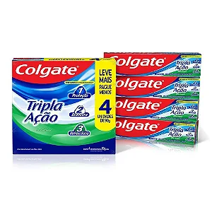 CREME DENTAL COLGATE TRIPLA ACAO 4UN 90G