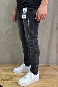 Calça Jeans Skinny Street Denim - Estilo Jogador (Graphite Paint)