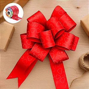 Fita Maxi Albano True Love Vermelho 32mmx 100metros laço para Presente dia dos namorados amor