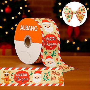 Fita Maxi Albano O Natal Chegou 32mmx 100metros Laço Presente Decoração Embalagem