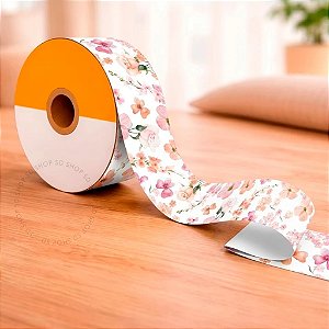 Fita Maxi Blossom 32mmx100m Flores Dia Das Mães Presente Decoração Florido Embalagem Sofisticado