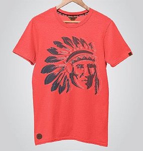 Camiseta Red Man Índio Goiaba