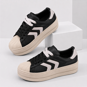 Tênis Feminino Plataforma Colvir Bruna Luxo Conforto Casual