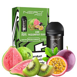 Cartucho p/ Pod Recarregável Kiwi Passion Fruit Guava 3500 puffs - Nerd Pod