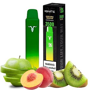 Pod Descartável Green Apple Peach Kiwi V35 3500Puffs - Ignite