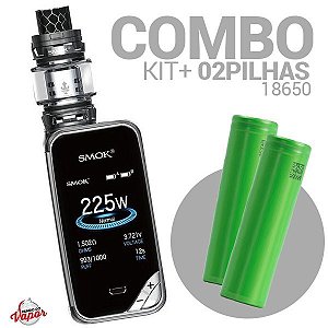 COMBO Kit X Priv 225w TC - Smok + 2 Bateria/Pilha 18650