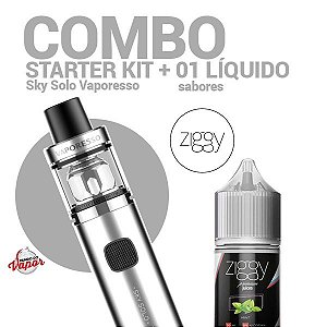 COMBO Kit Sky Solo - Vaporesso + 1 líquido Ziggy 0mg - 30ml