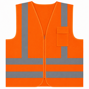 Colete Refletivo de Segurança EPI 01 Bolso Verde Fluorescente e Laranja NBR 15292