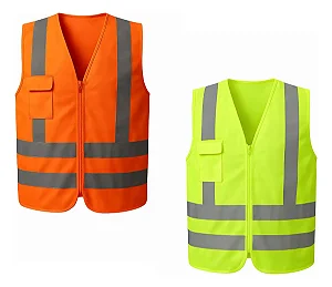 Colete Refletivo de Segurança EPI 01 Bolso Verde Fluorescente e Laranja NBR 15292