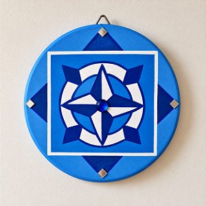 💙 Mandala Decorativa em MDF — Rosa dos Ventos