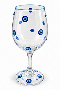 Taça de Vidro Pintada à Mão – Olho Grego
