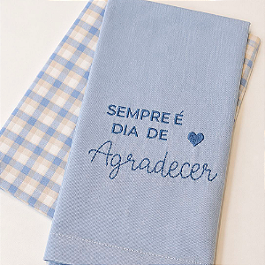 Dupla de Pano de Copa para Cozinha - Azul