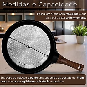 4 Frigideira Antiaderente 7 Camadas com Tampa de Vidro e Cabo de Baquelite