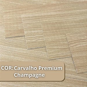 5 Kit com 12 Placas de Piso Vinílico Autocolante Amadeirado - Carvalho Premium Champagne