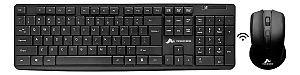 Kit Teclado e Mouse Sem Fio Preto