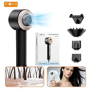 Secador de Cabelo Inova 1200W Profissional Com Difusor para Cachos e Íons
