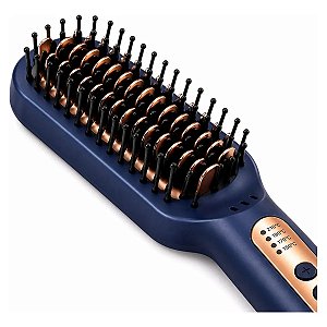 Escova Elétrica Alisadora Anti Frizz Bivolt Cabo Giratório