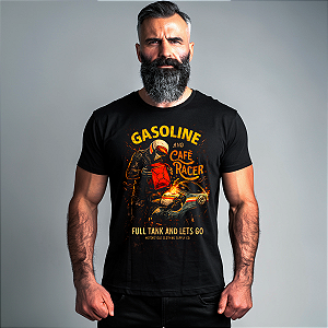 Camiseta Motorcycle Gasoline and Café Racer
