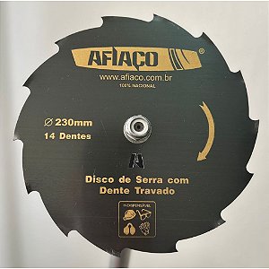 DISCO 230mm 14 DENTES TRAVADOS FURO 20mm