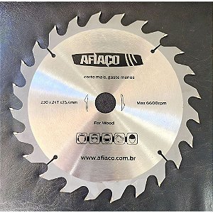 DISCO DE CORTE COM SERRAS CIRCULARES TIPO TCT - DIMENSOES: 230MMX24DTS AFIAÇO