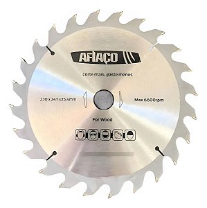 DISCO SERRA CIRCULAR 230MM 24DTS  Furo 25,4 C/ Redução 20mm Prata