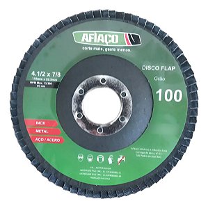Kit 05 Discos Flap Afiaço Grão 100 4.1/2 Polegada 115x22.2mm Azul-aço