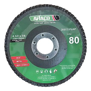 Kit 05 Discos Flap Afiaço Grão 80 4.1/2  Polegada 115x22.2mm Azul-aço