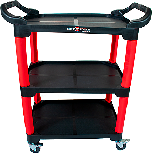 Carrinho 3 Bandejas Vermelho - Sigma Tools