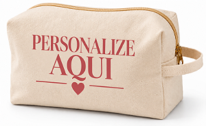 Necessaire Personalizada em Algodão Crú - 25cm x 12cm