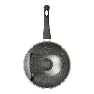 Frigideira Antiaderente com Revestimento Cerâmico com Tampa Cinza 24cm