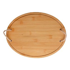Bandeja e Petisqueira Oval para Servir e Decorar de Bambu