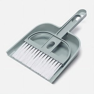 Kit Mini-Vassoura e Pá para Limpeza Cores Sortidas
