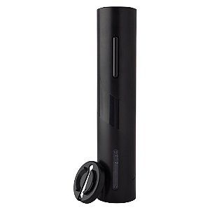 Saca Rolhas e Abridor de Vinho com Corta Lacre Automático Elétrico Preto