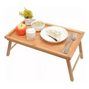 Mesa Dobrável Portátil para Servir em Bambu Nude