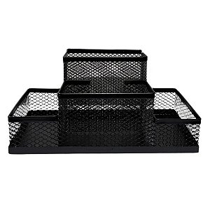 Organizador de Mesa Multiuso de Metal Preto