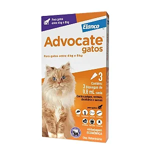 Antipulgas Advocate Gatos entre 4 e 8kg - 3 Unidades