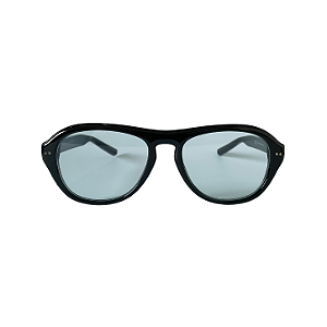 Óculos de Sol Unissex Aviador Avio em Acetato Preto com Lente Cosmética Azul