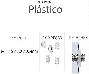 Anilha Plástica Plana 1,4x3,0x0,5mm